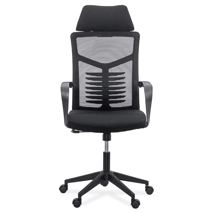 Scaun birou negru stofa buretata suport lombar fix OFF717 Palm