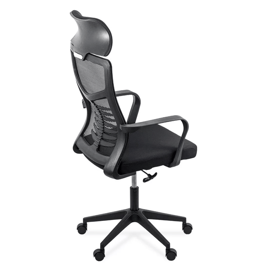Scaun birou negru stofa buretata suport lombar fix OFF717 Palm