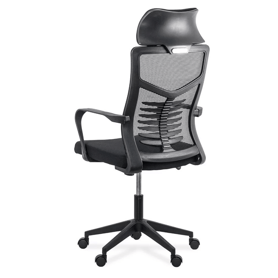 Scaun birou negru stofa buretata suport lombar fix OFF717 Palm