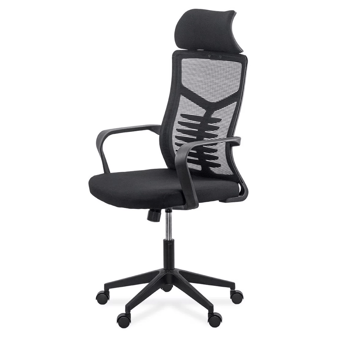 Scaun birou negru stofa buretata suport lombar fix OFF717 Palm