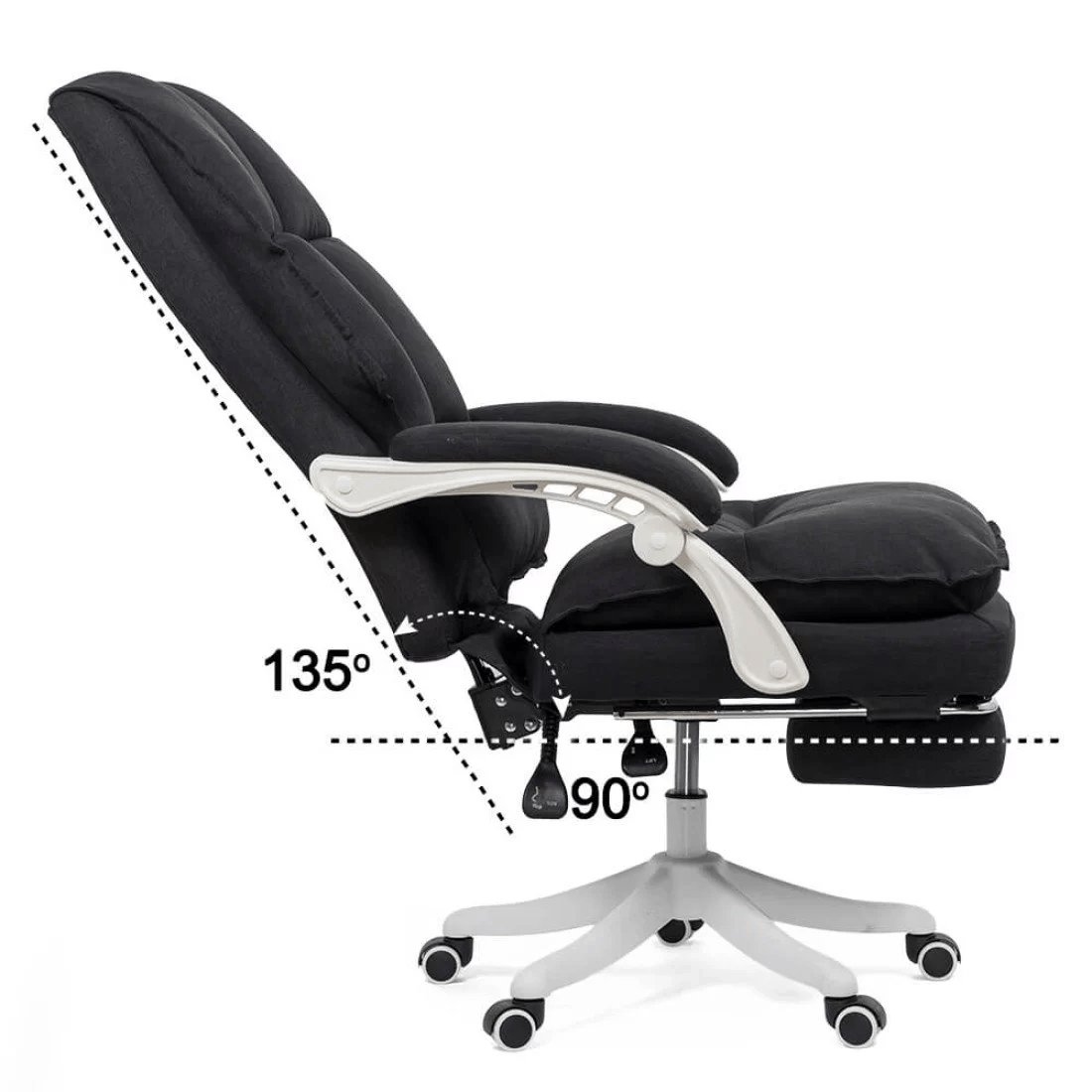 Scaun birou negru stofa extensibil stofa OFF426 Organix