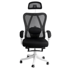 Scaun birou negru stofa suport lombar reglabil OFF428 Jolly