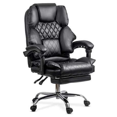 Scaun birou perne piele extensibil OFF411 Prestige NEGRU