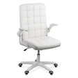 Scaun birou piele buretat brate rabatabile OFF332 Unibreeze ALB