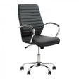 Scaun birou piele cadru cromat ajustabil OFF323 MaxiWork NEGRU