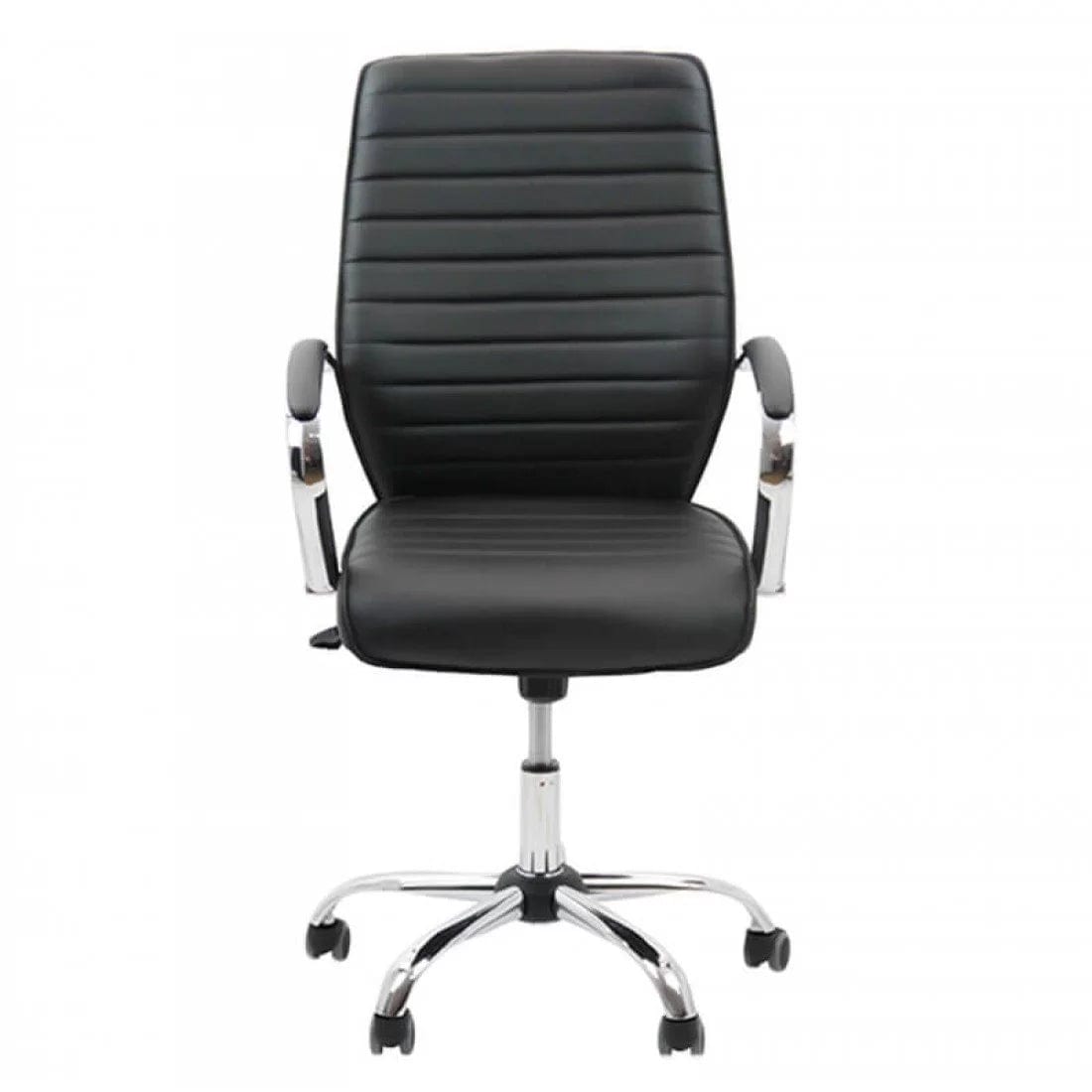 Scaun birou piele cadru cromat ajustabil OFF323 MaxiWork