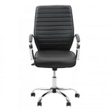 Scaun birou piele cadru cromat ajustabil OFF323 MaxiWork