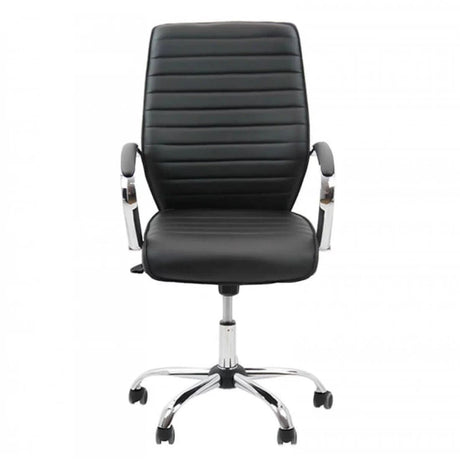 Scaun birou piele cadru cromat ajustabil OFF323 MaxiWork