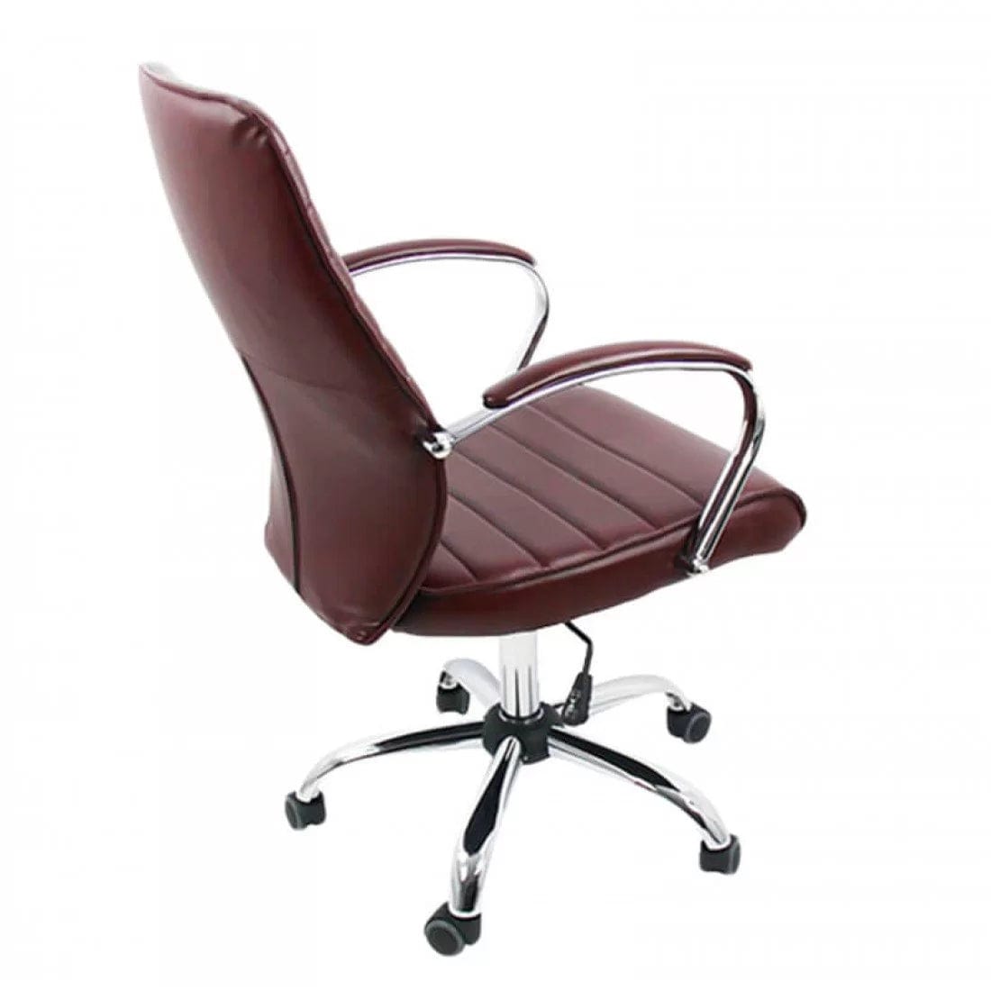 Scaun birou piele cadru cromat ajustabil OFF323 MaxiWork