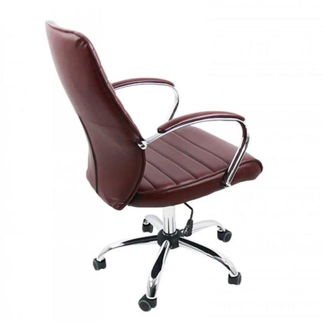 Scaun birou piele cadru cromat ajustabil OFF323 MaxiWork