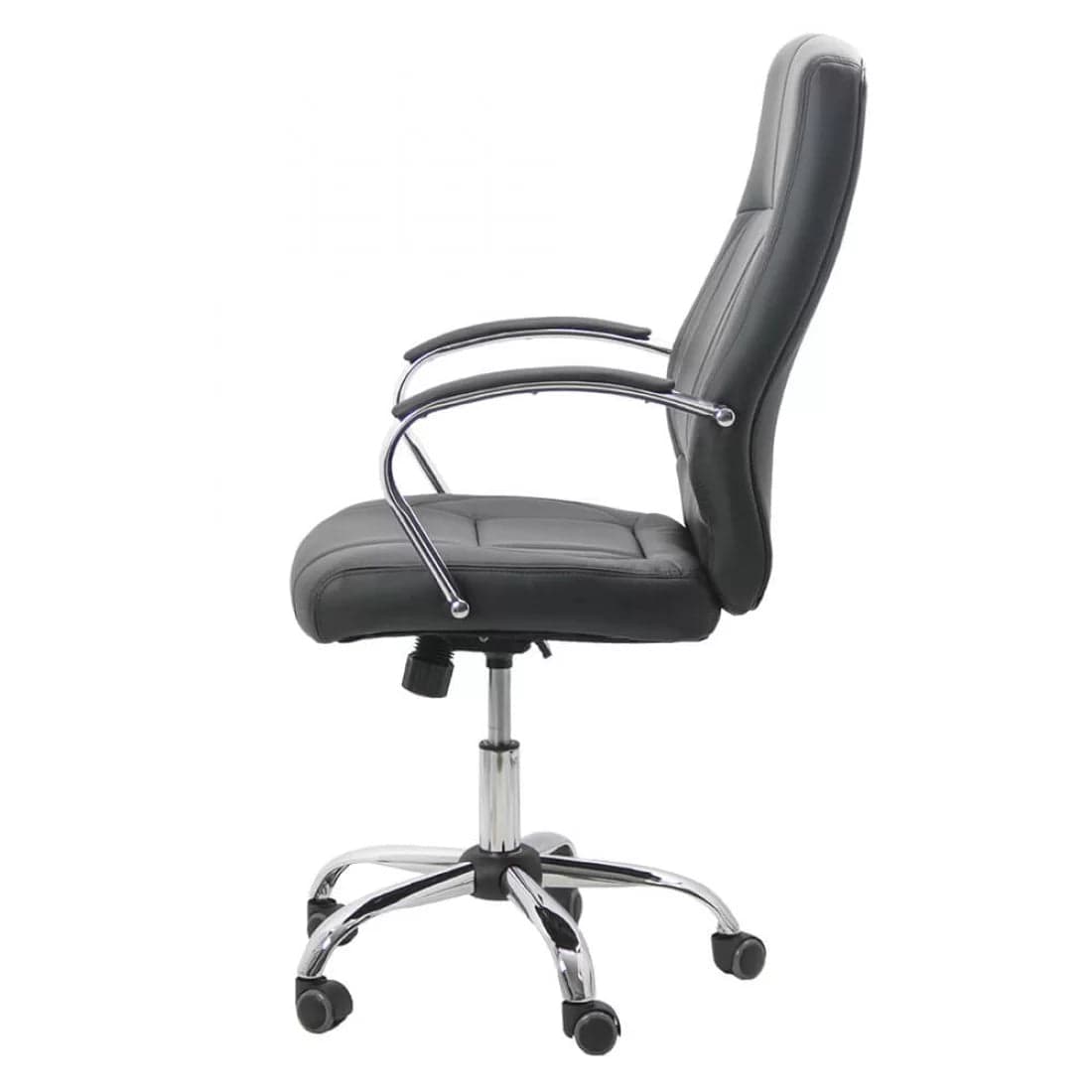 Scaun birou piele cadru cromat mecanism balans OFF331 Business Casual