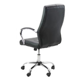 Scaun birou piele cadru cromat mecanism balans OFF331 Business Casual