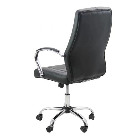 Scaun birou piele cadru cromat mecanism balans OFF331 Business Casual