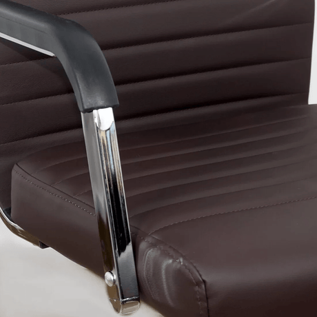 Scaun birou piele maro cusaturi orizontale OFF319 Cordial Max