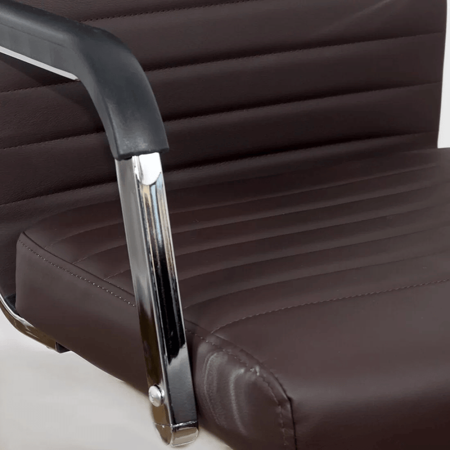 Scaun birou piele maro cusaturi orizontale OFF319 Cordial Max