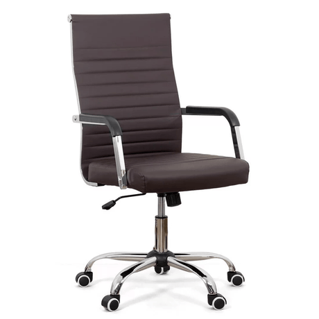 Scaun birou piele maro cusaturi orizontale OFF319 Cordial Max