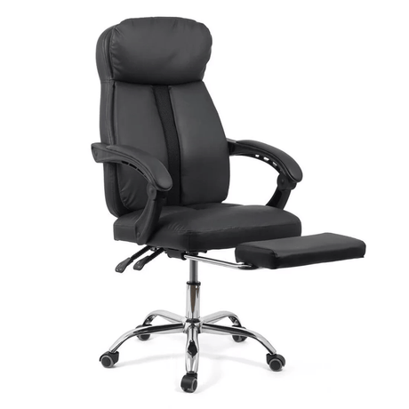 Scaun birou piele negru relaxare OFF321 Activair