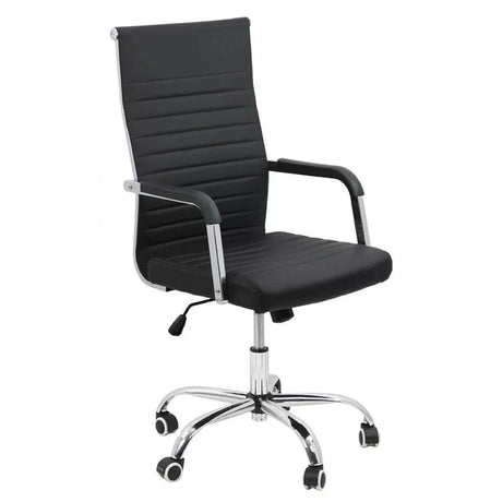 Scaun birou piele sezut buretat spatar subtire OFF319 Cordial Max NEGRU