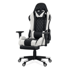 Scaun birou relaxare negru-alb piele 110 kg OFF307 Alfa King