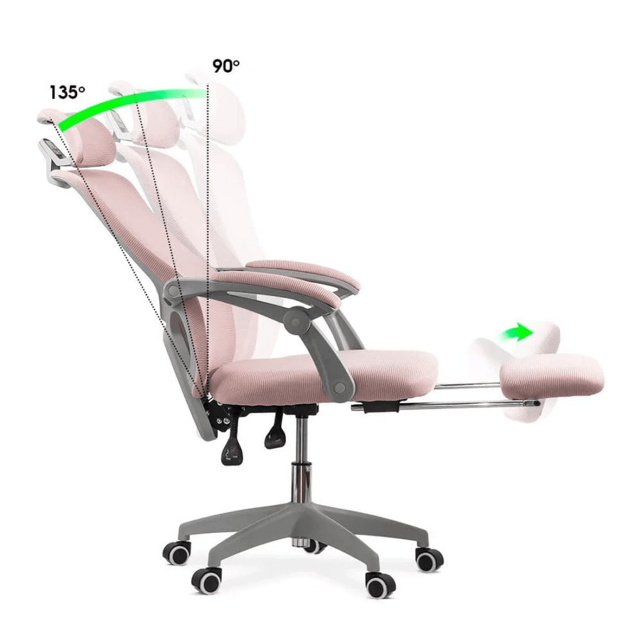 Scaun birou relaxare roz stofa reclinabil OFF430 Aero Fields