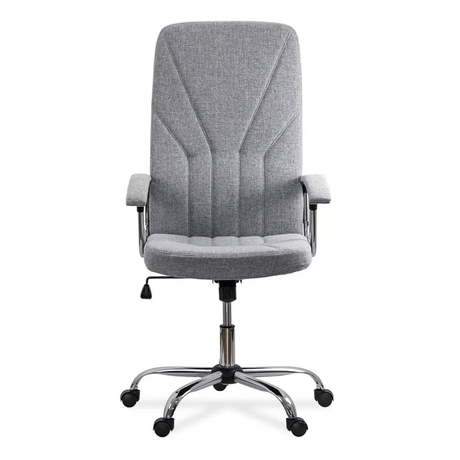Scaun birou stofa gri stea cromata OFF710 Bloom Tech