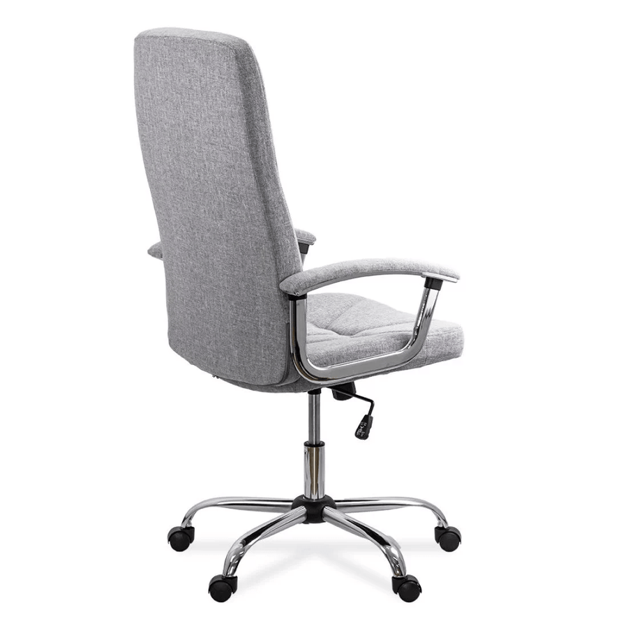 Scaun birou stofa gri stea cromata OFF710 Bloom Tech