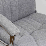 Scaun birou stofa gri stea cromata OFF710 Bloom Tech