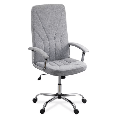 Scaun birou stofa gri stea cromata OFF710 Bloom Tech