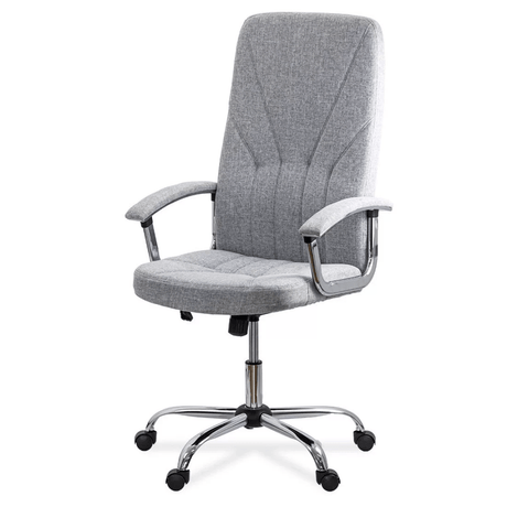 Scaun birou stofa gri stea cromata OFF710 Bloom Tech