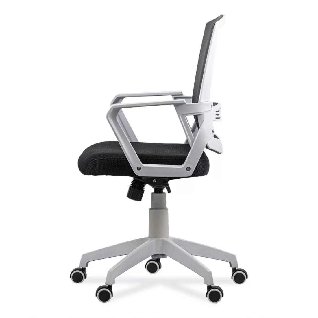 Scaun birou stofa mesh negru cadru alb roti cauciuc ajustabil OFF624 Aero  Tech Pro eDepot