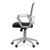 Scaun birou stofa mesh negru cadru alb roti cauciuc ajustabil OFF624 Aero  Tech Pro eDepot