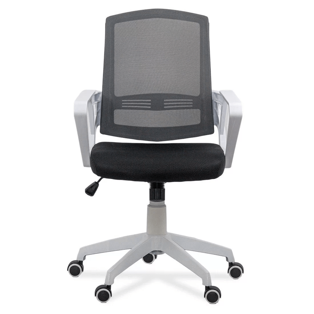 Scaun birou stofa mesh negru cadru alb roti cauciuc ajustabil OFF624 Aero  Tech Pro