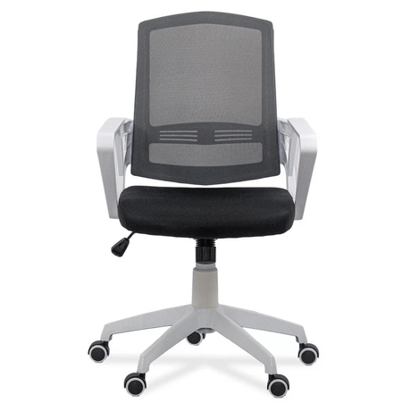 Scaun birou stofa mesh negru cadru alb roti cauciuc ajustabil OFF624 Aero  Tech Pro