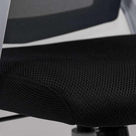 Scaun birou stofa mesh negru cadru alb roti cauciuc ajustabil OFF624 Aero  Tech Pro