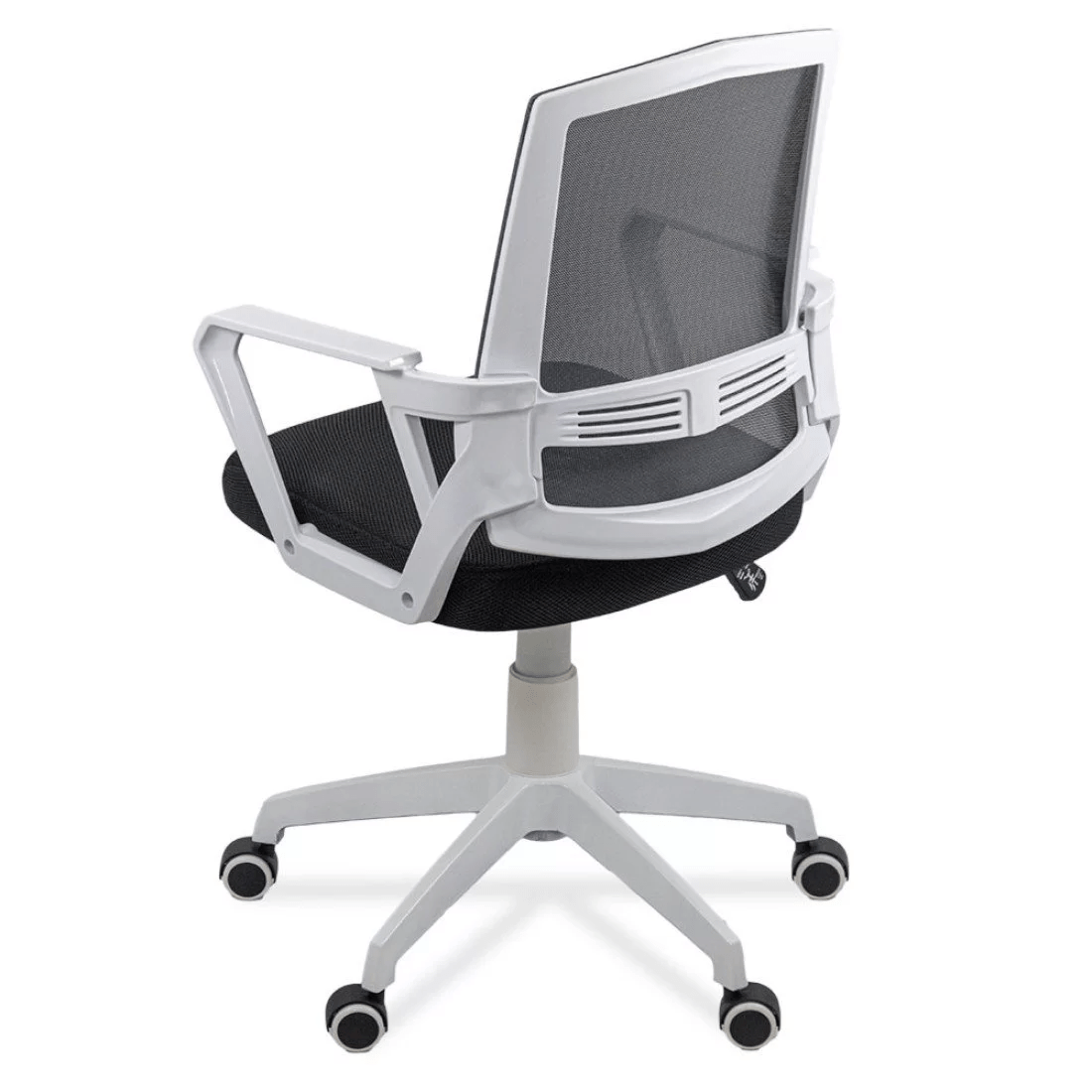 Scaun birou stofa mesh negru cadru alb roti cauciuc ajustabil OFF624 Aero  Tech Pro eDepot