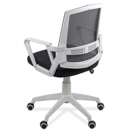 Scaun birou stofa mesh negru cadru alb roti cauciuc ajustabil OFF624 Aero  Tech Pro eDepot