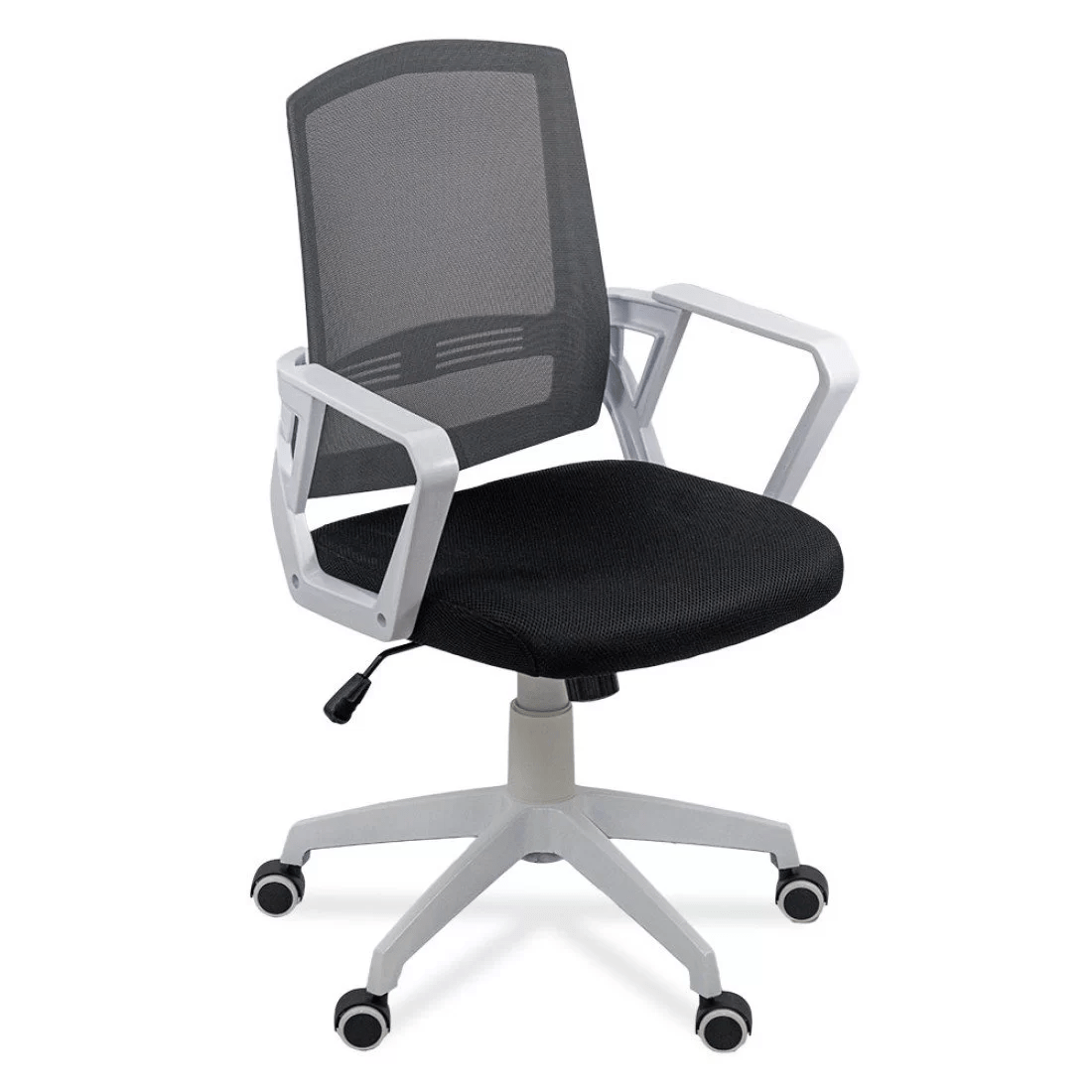 Scaun birou stofa mesh negru cadru alb roti cauciuc ajustabil OFF624 Aero  Tech Pro