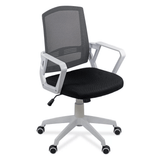 Scaun birou stofa mesh negru cadru alb roti cauciuc ajustabil OFF624 Aero  Tech Pro
