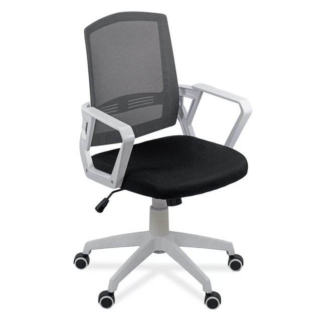 Scaun birou stofa mesh negru cadru alb roti cauciuc ajustabil OFF624 Aero  Tech Pro