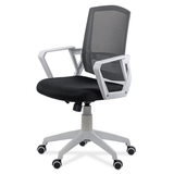 Scaun birou stofa mesh negru cadru alb roti cauciuc ajustabil OFF624 Aero  Tech Pro