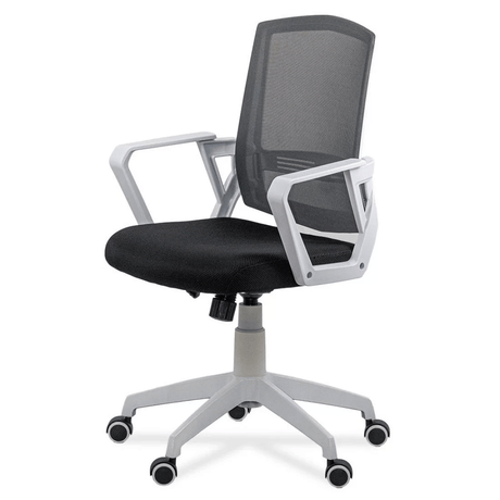 Scaun birou stofa mesh negru cadru alb roti cauciuc ajustabil OFF624 Aero  Tech Pro