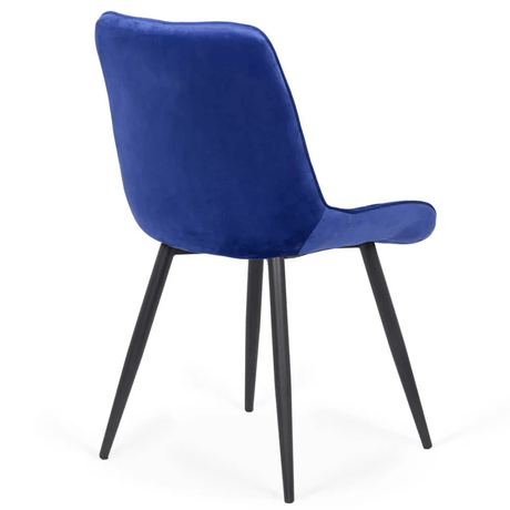 Scaun bleumarin catifea cadru metalic negru BUC206 Cote D'Azur