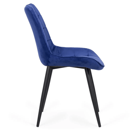 Scaun bleumarin catifea cadru metalic negru BUC206 Cote D'Azur