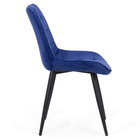 Scaun bleumarin catifea cadru metalic negru BUC206 Cote D'Azur