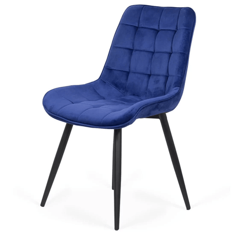 Scaun bleumarin catifea cadru metalic negru BUC206 Cote D'Azur