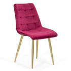 Scaun bucatarie albastru catifea cadru otel auriu BUC252 Golden Standard