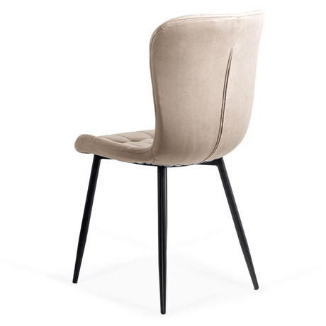 Scaun bucatarie catifea bej cadru antracit BUC247 Chateau Azul