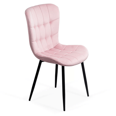 Scaun bucatarie catifea roz cadru antracit BUC247 Chateau Azul eDepot