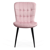 Scaun bucatarie catifea roz cadru antracit BUC247 Chateau Azul