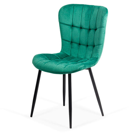 Scaun bucatarie catifea verde cadru antracit BUC247 Chateau Azul